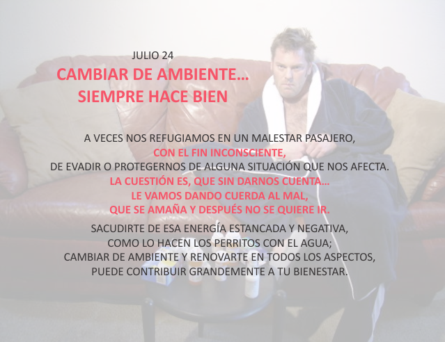 Cambiar de ambiente... siempre hace bien